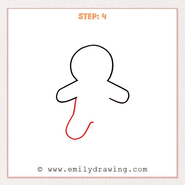 how to draw a gingerbread man - Step 4